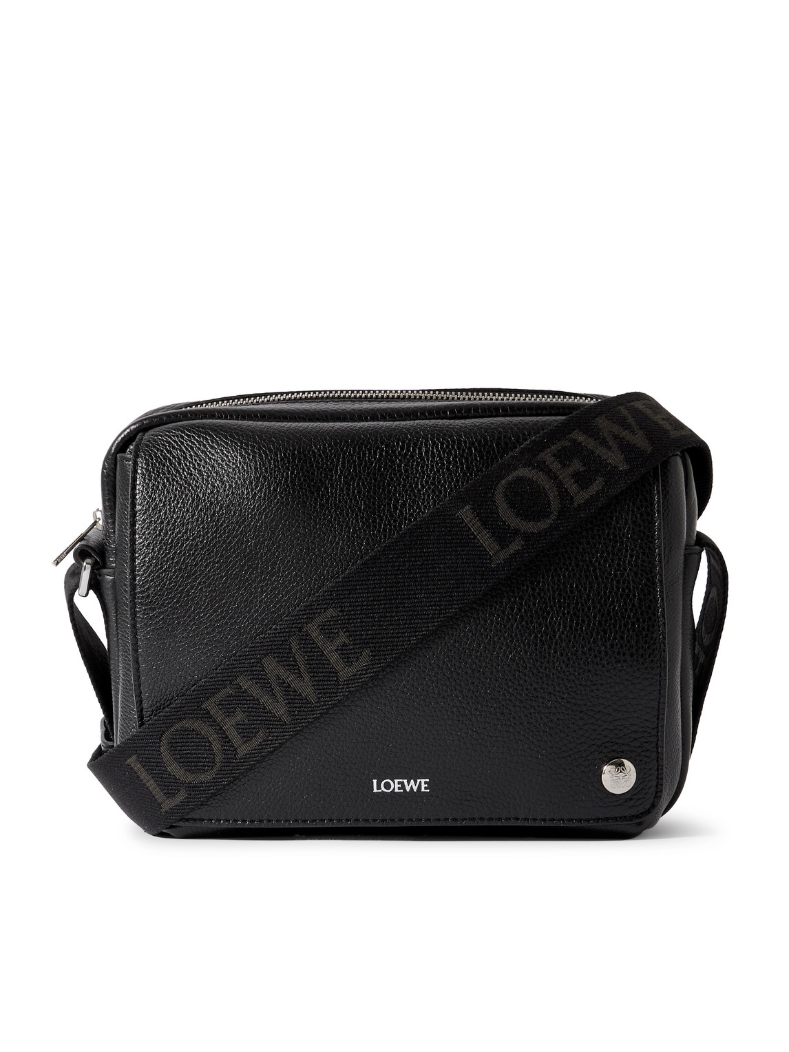 Loewe Pebble Xs Full-grain Leather Messenger Bag In Black