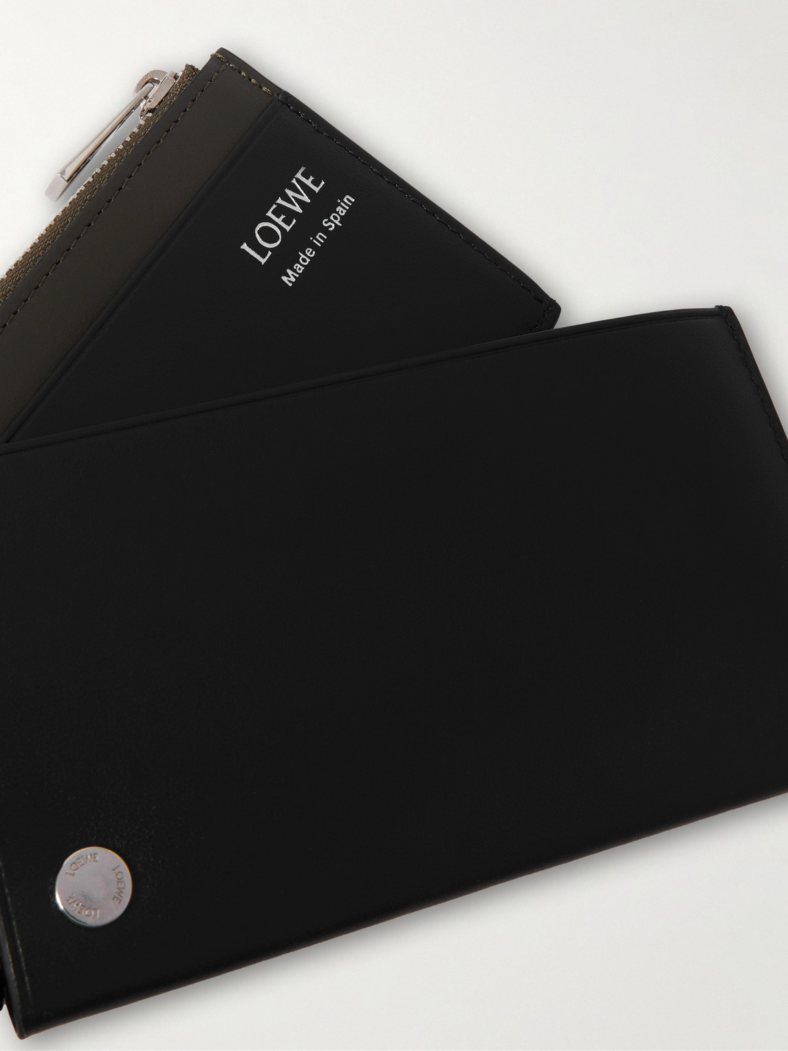 Loewe Pebble Slider Leather Cardholder In Black