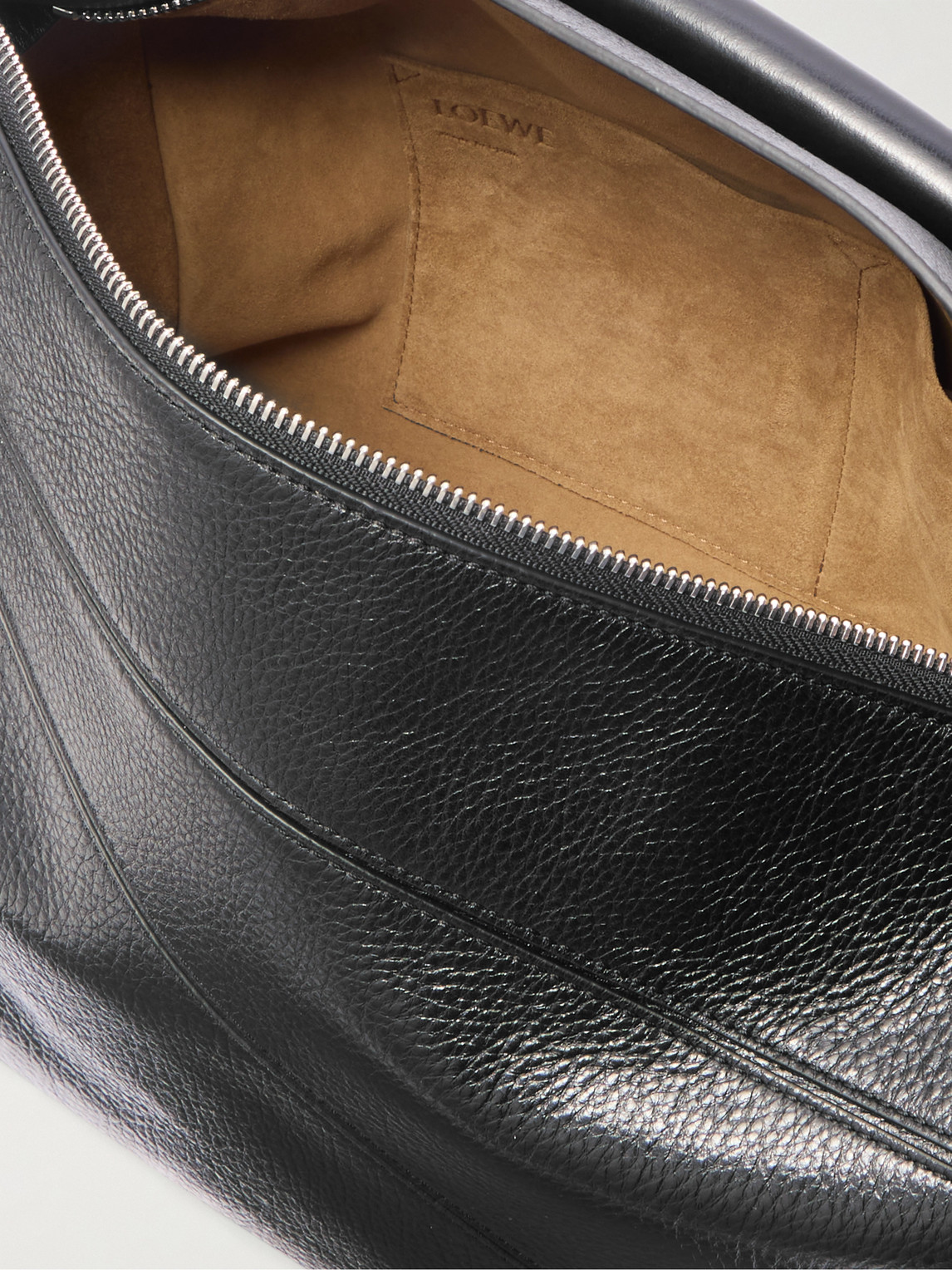 Loewe Puzzle Large Logo-debossed Full-grain Leather Messenger Bag In Black