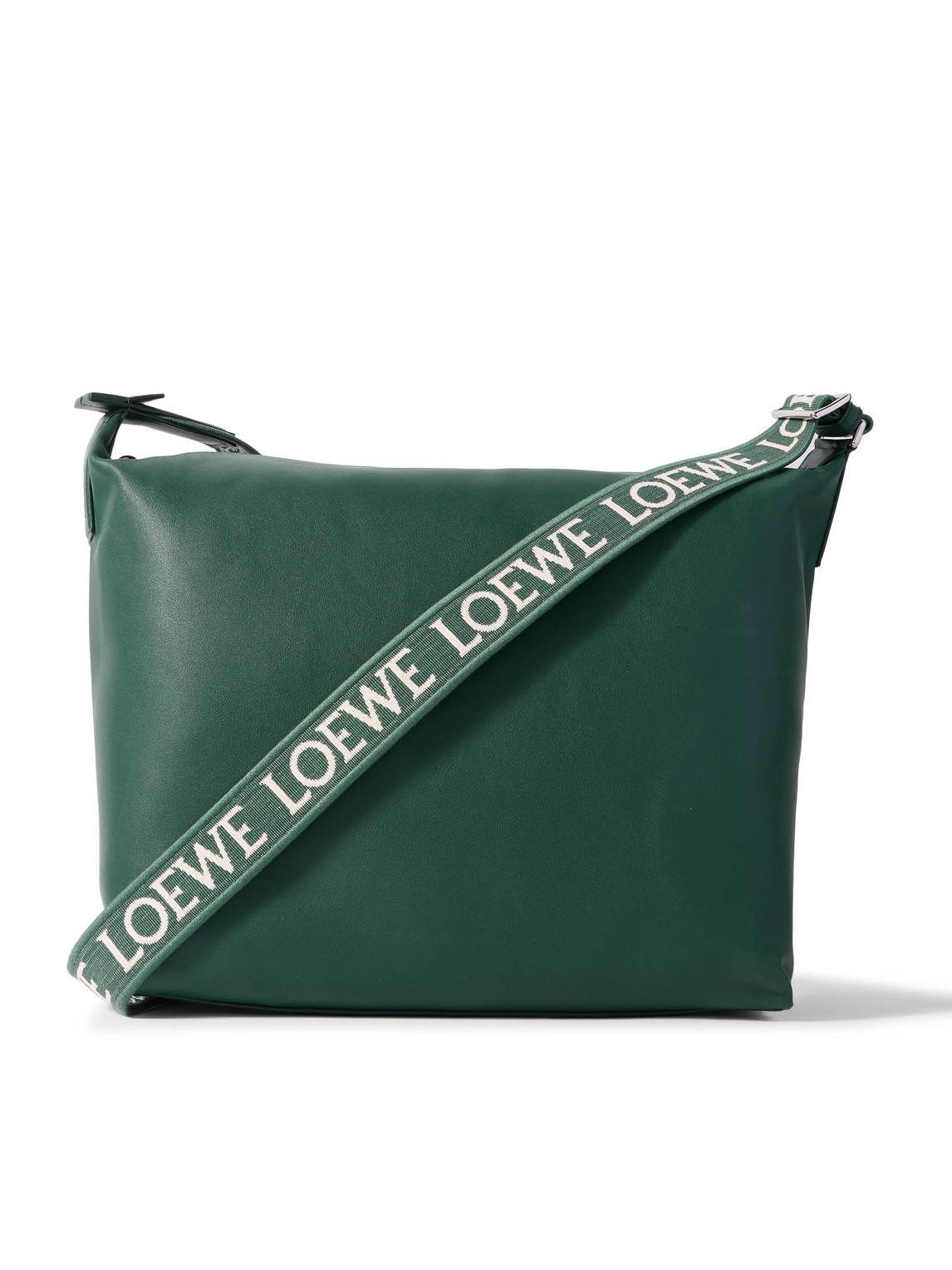 Loewe Cubi Leather Messenger Bag In Green
