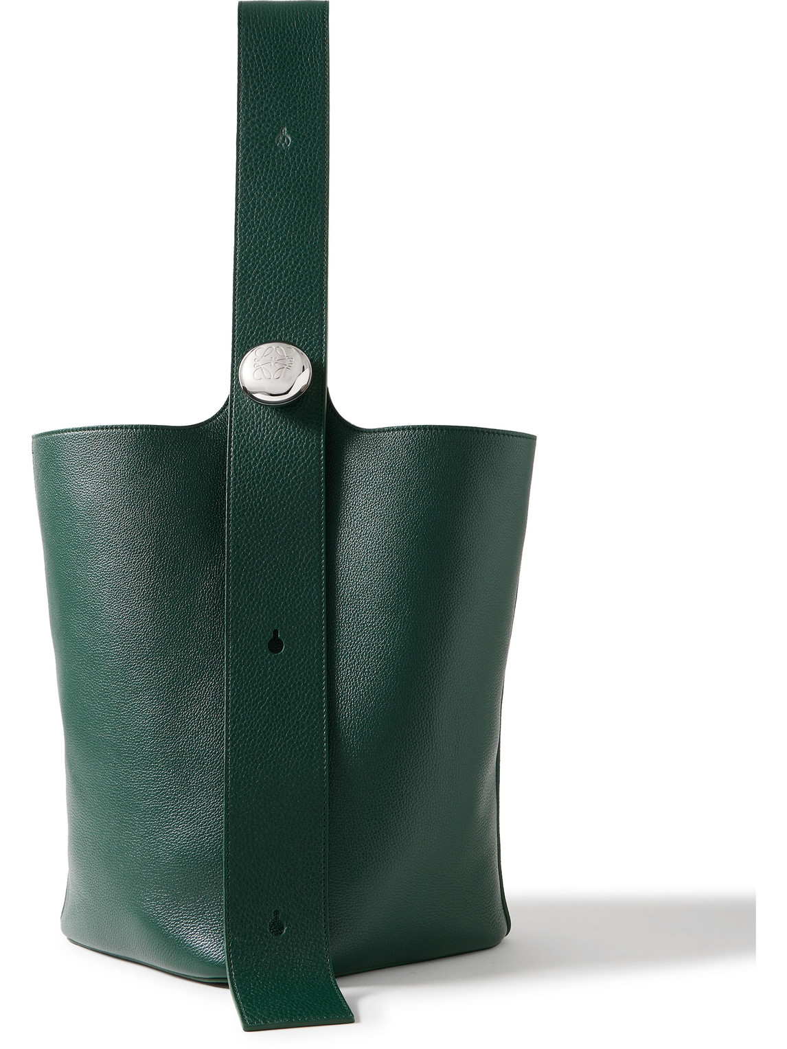 Large Pebble Leather Bucket Bag