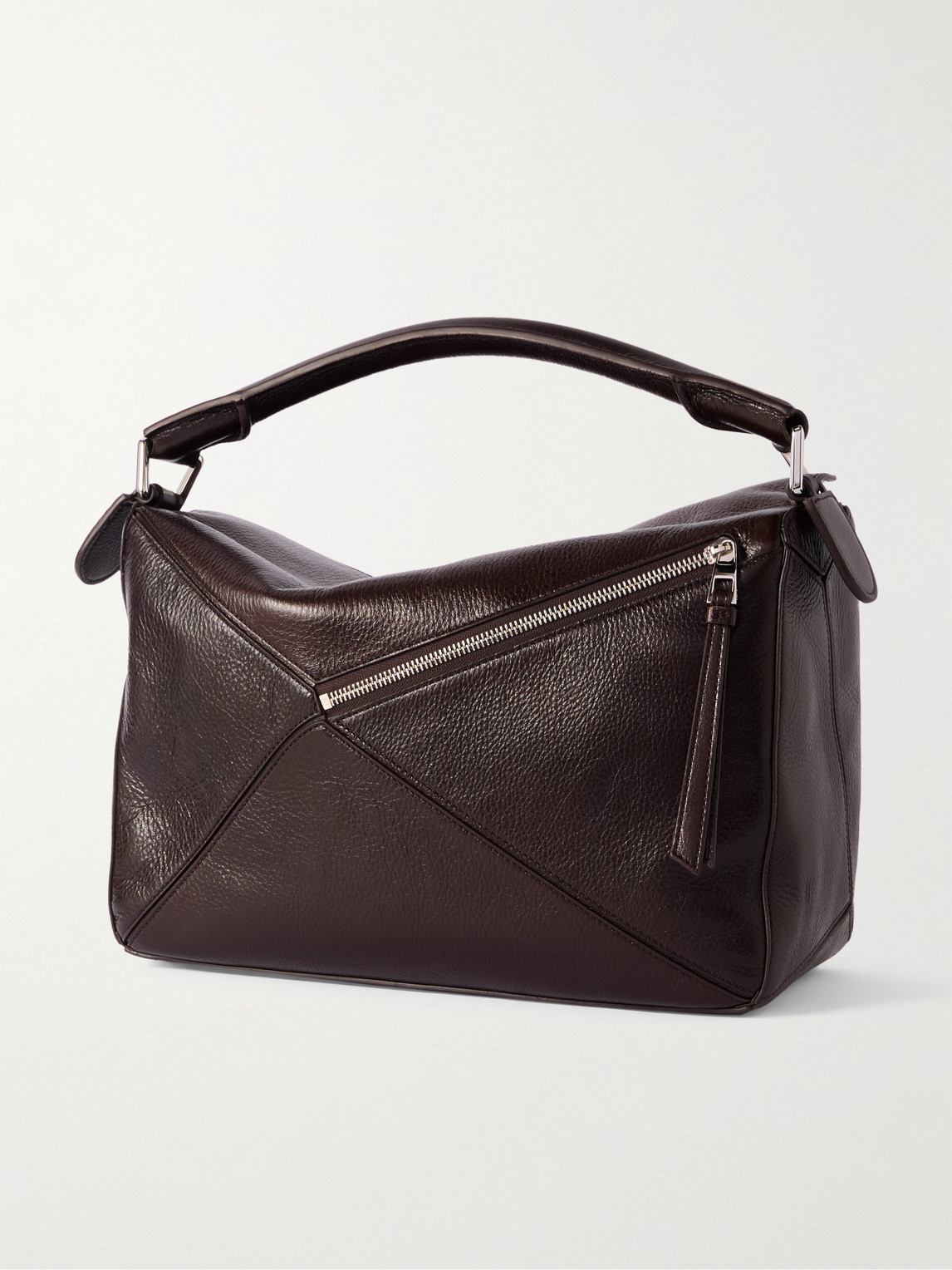 Loewe Puzzle Large Logo-debossed Leather Messenger Bag In Burgundy