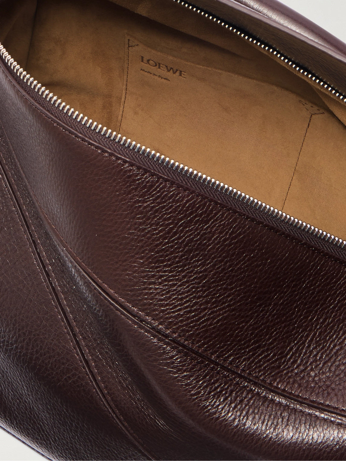Loewe Puzzle Large Logo-debossed Leather Messenger Bag In Burgundy