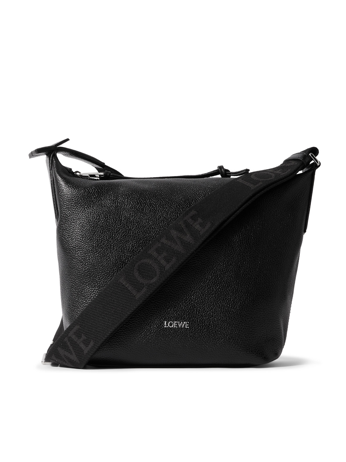 Loewe Cubi Small Full-grain Leather Messenger Bag In Black