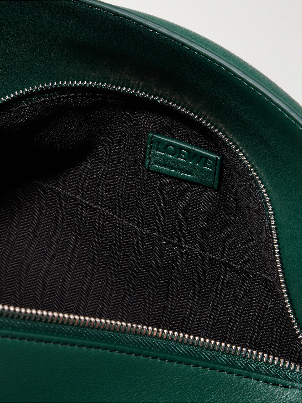 Loewe Puzzle Edge Large Logo-debossed Leather Messenger Bag In Green