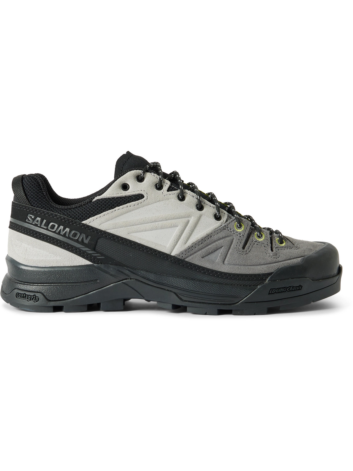 Salomon X-alp Ltr Mesh And Suede Sneakers In Gray