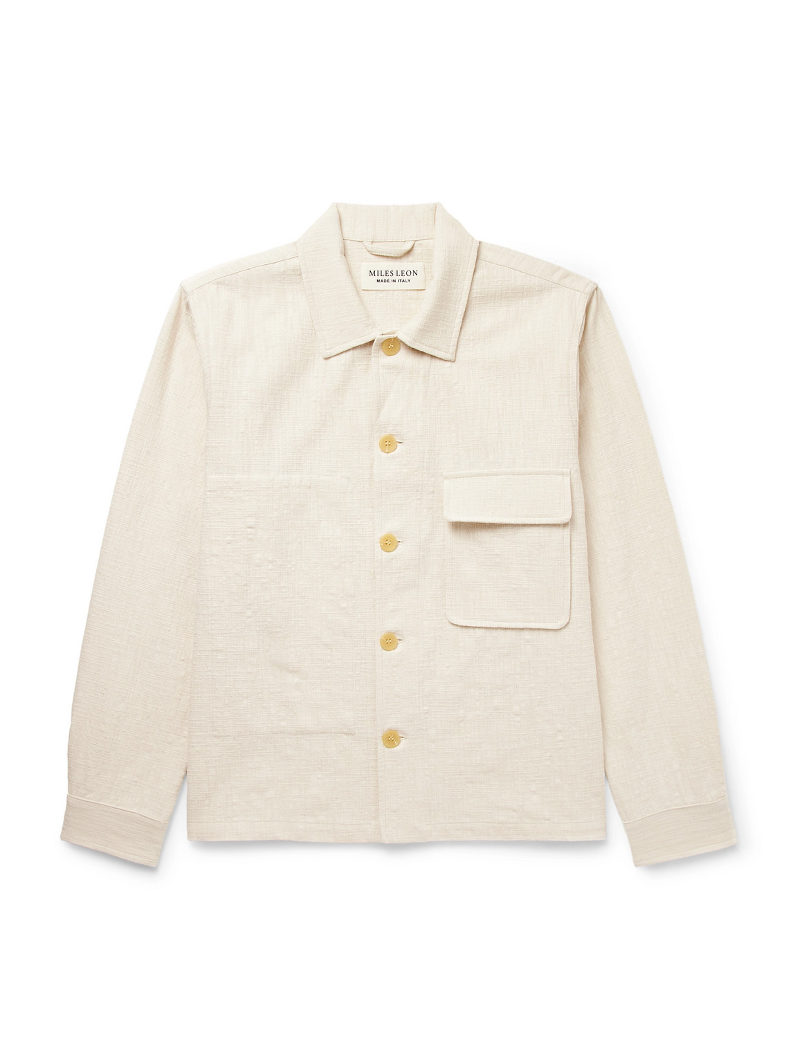 Miles Leon Garden Slub Cotton-canvas Shirt Jacket