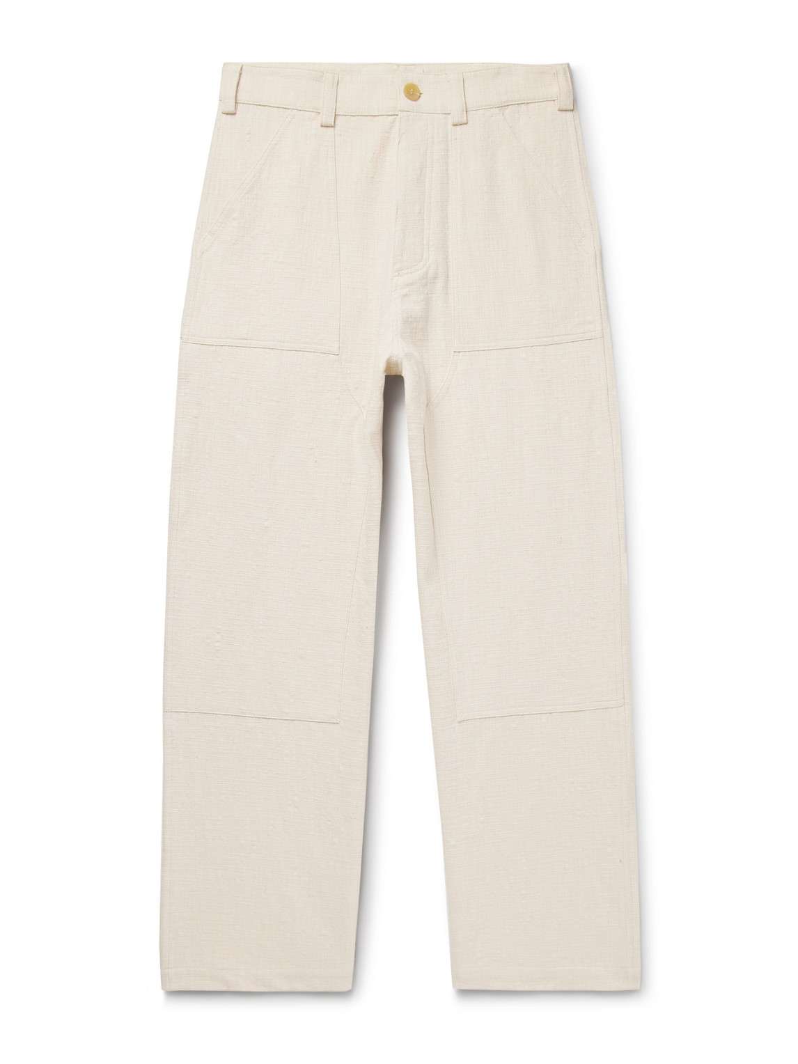 Garden Straight-Leg Slub Cotton-Canvas Trousers