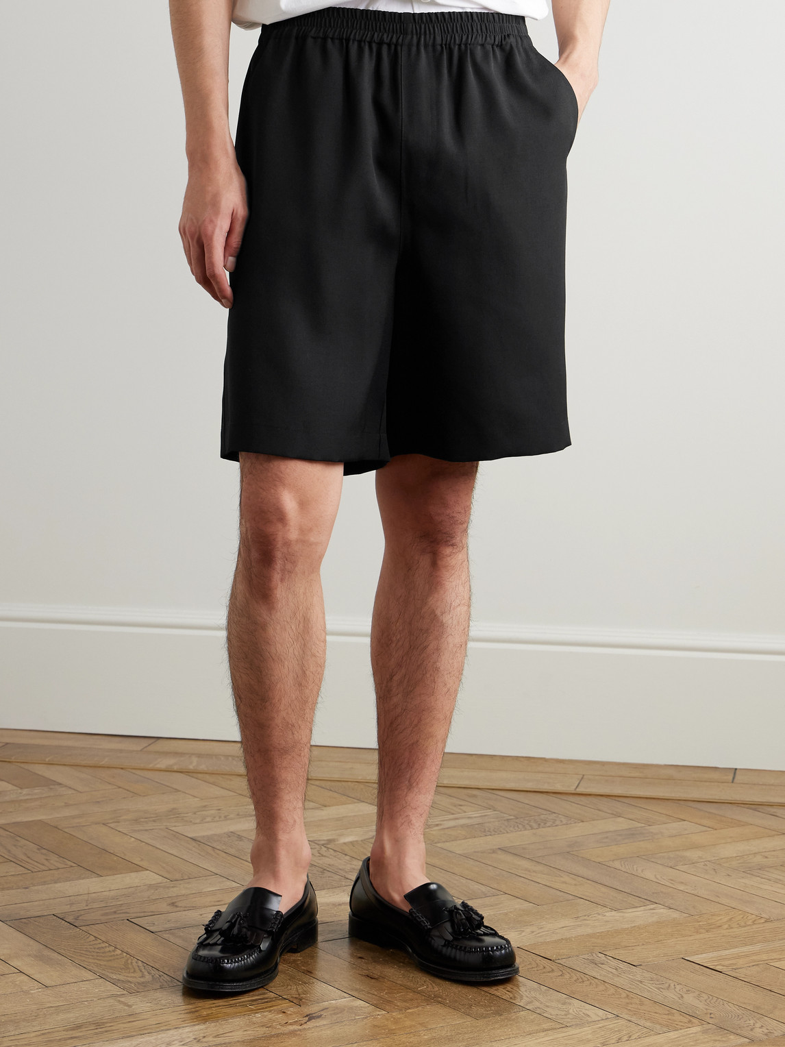 OVY Grampians Wool 2Tuck Wide Shorts 黒 WAVY VISCOSE SHORTS - Black | ZARA United States