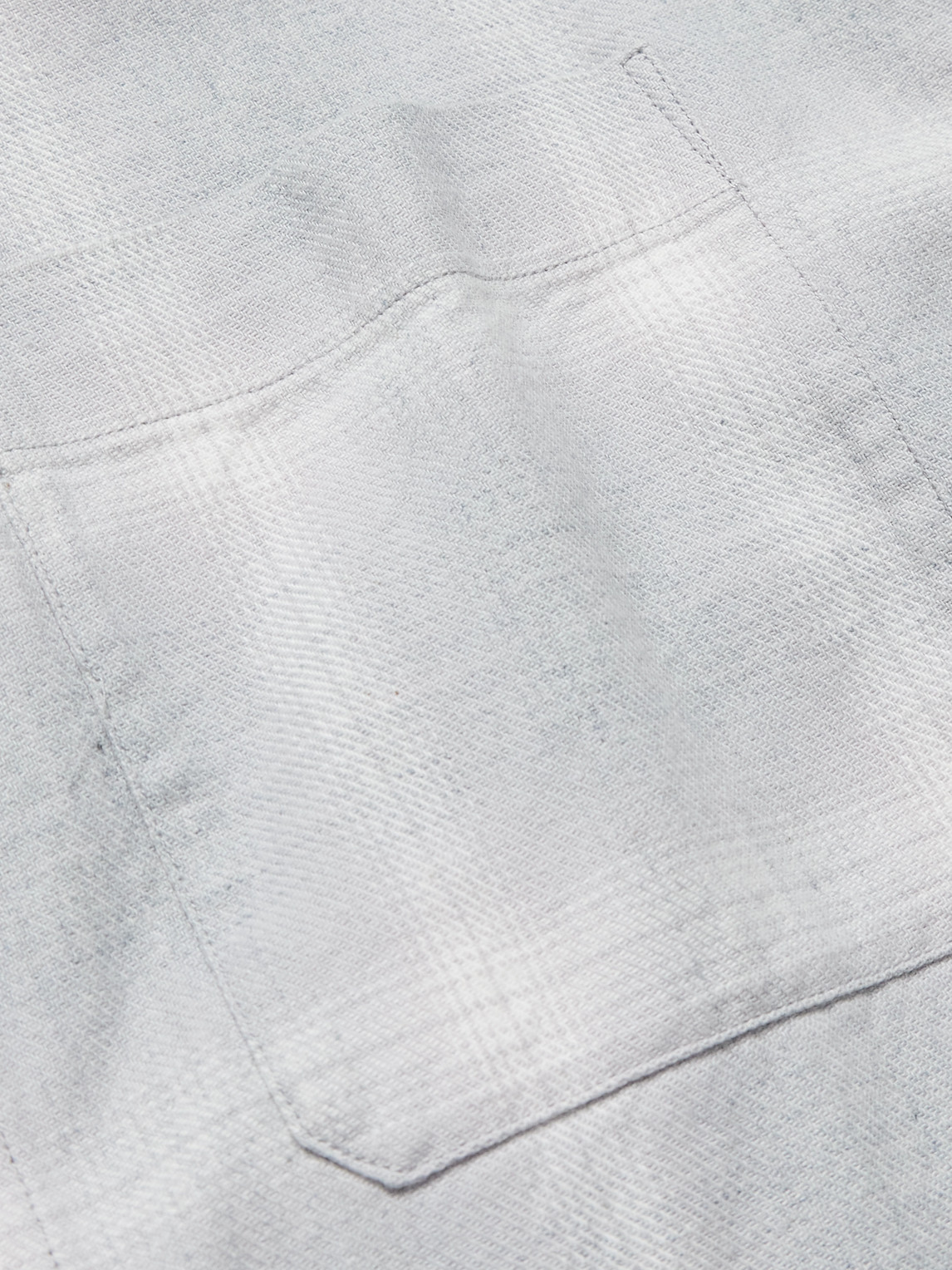 Frame Checked Cotton-flannel Overshirt In Gray
