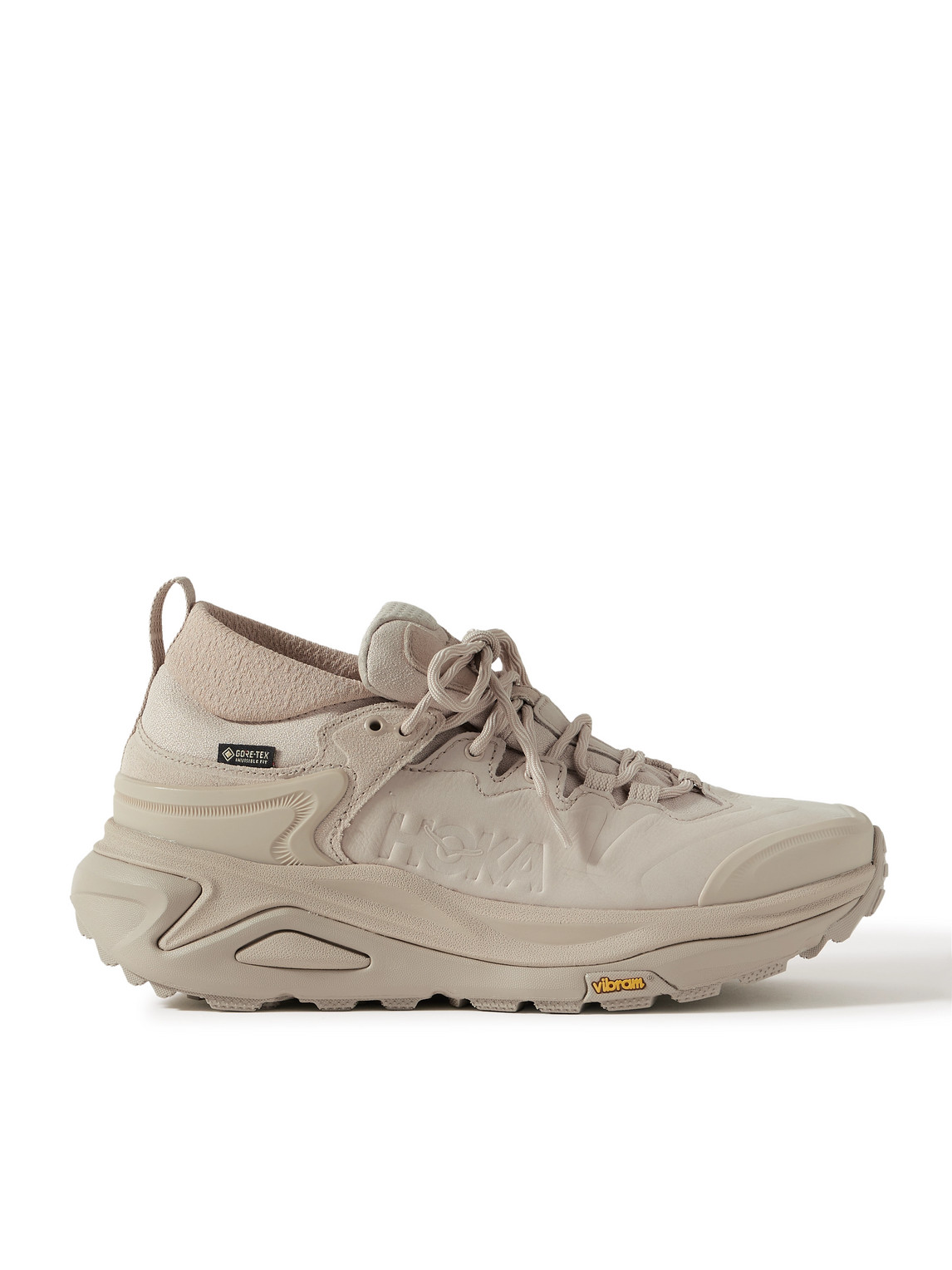 Hoka Kaha 3 Gtx Rubber-trimmed Nubuck Sneakers In Neutrals
