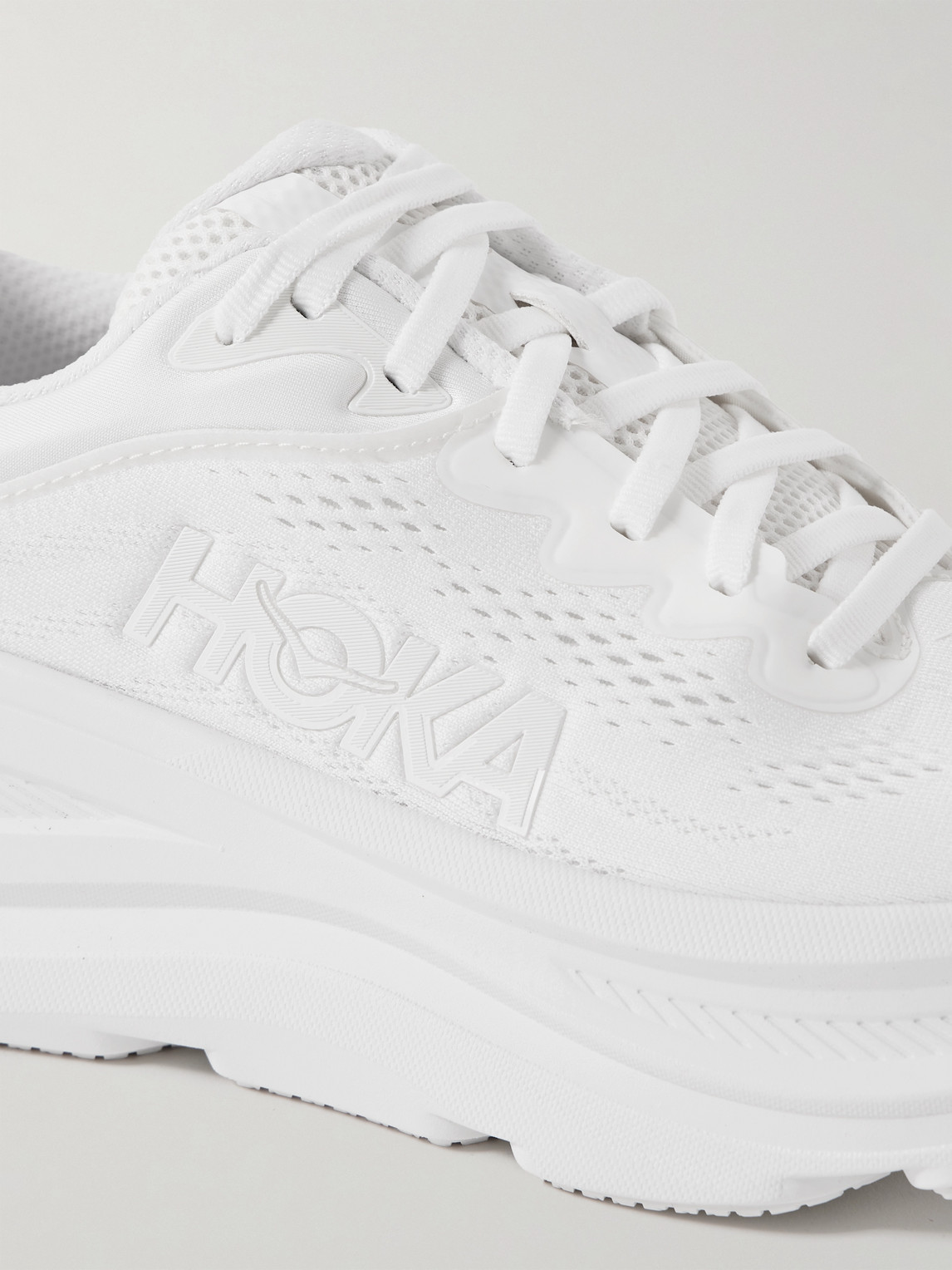 Hoka M Bondi 9 Synthetic Fabric Sneakers In White