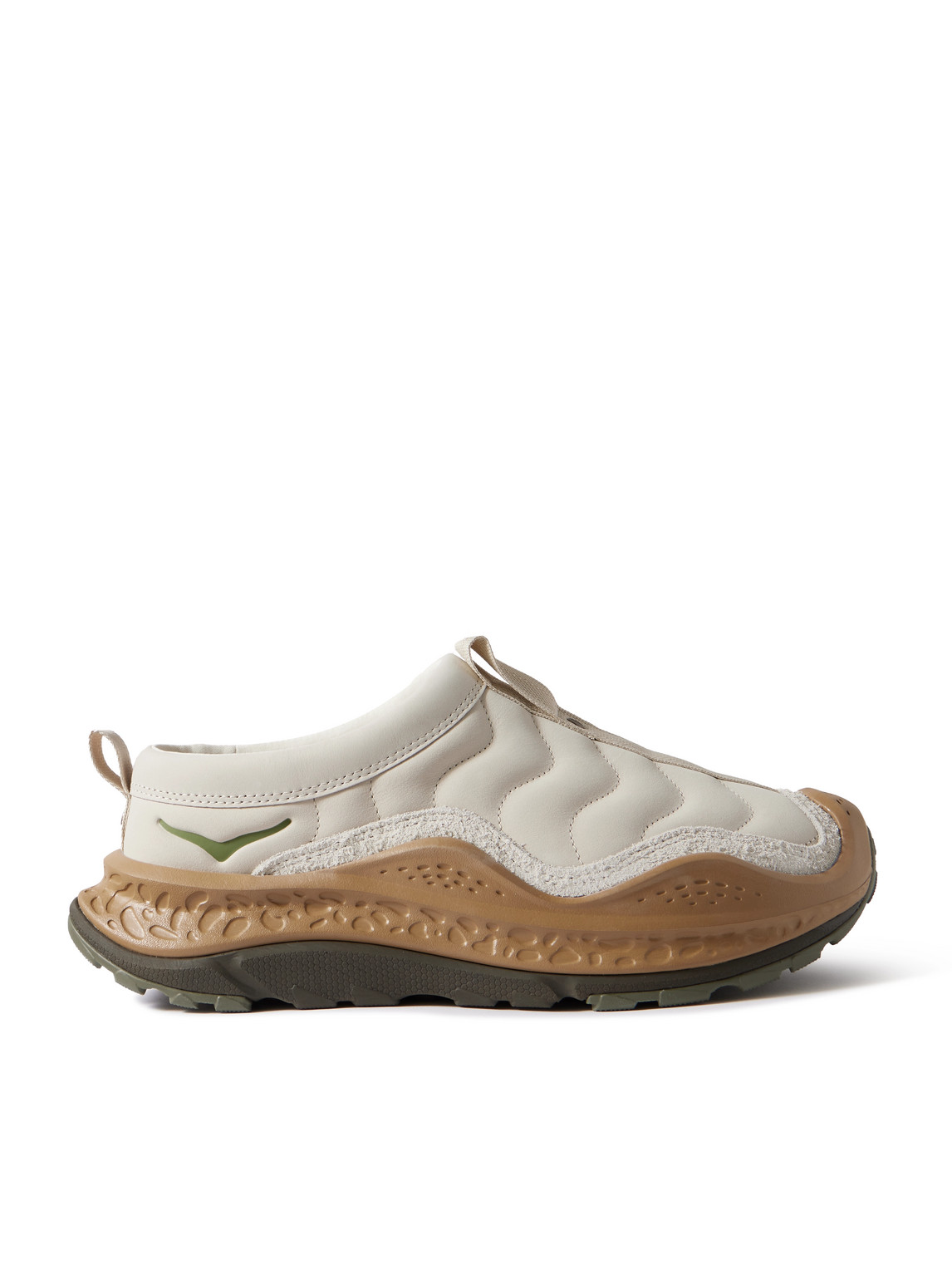 Hoka U Ora Primo Tp Brushed Suede-trimmed Nubuck Slip-on Sneakers In Neutrals