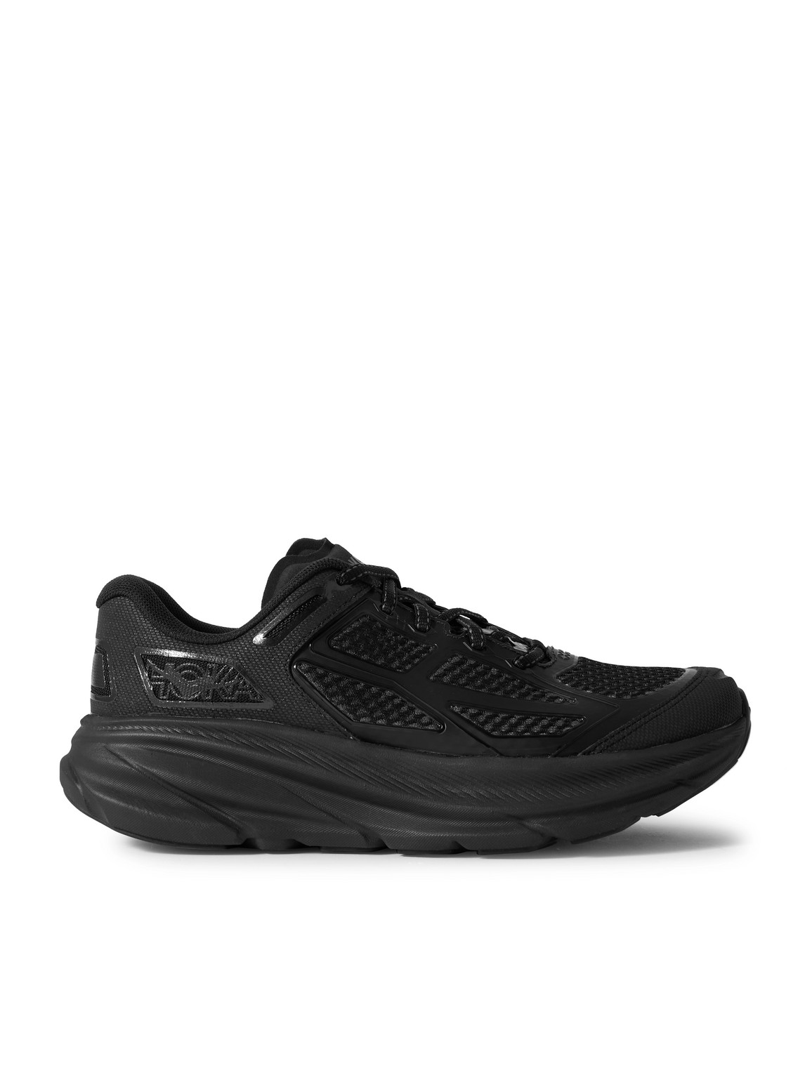 Hoka Clifton One9 Rubber-trimmed Mesh Sneakers In Black