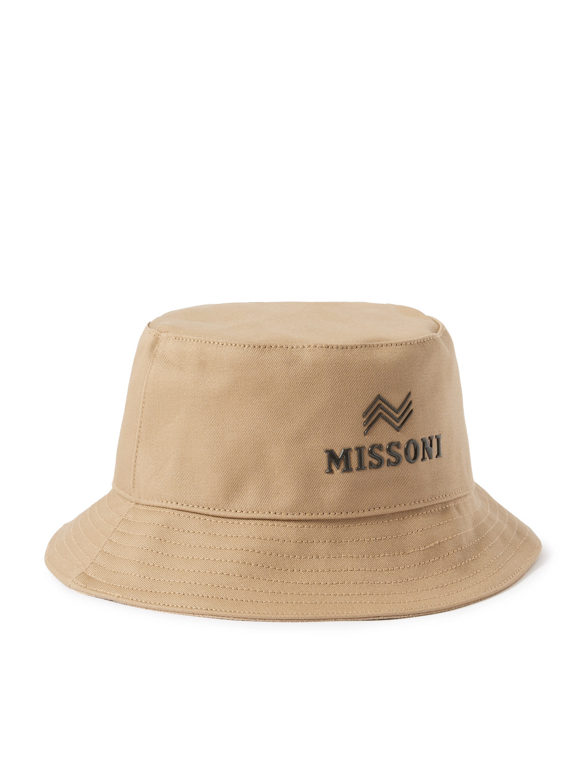 Missoni Logo-appliquéd Cotton-twill Bucket Hat In Brown