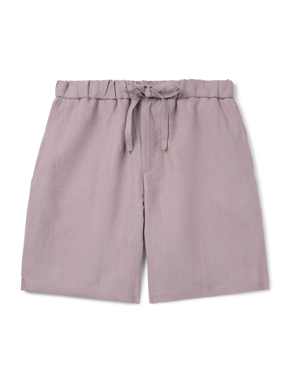 De Bonne Facture Lounge Straight-leg Linen Shorts In Purple