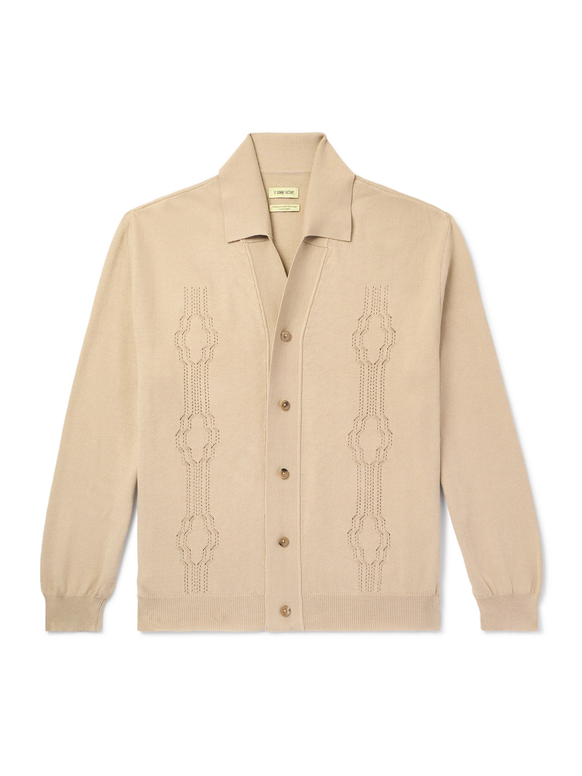 Pointelle-Knit Cotton Cardigan