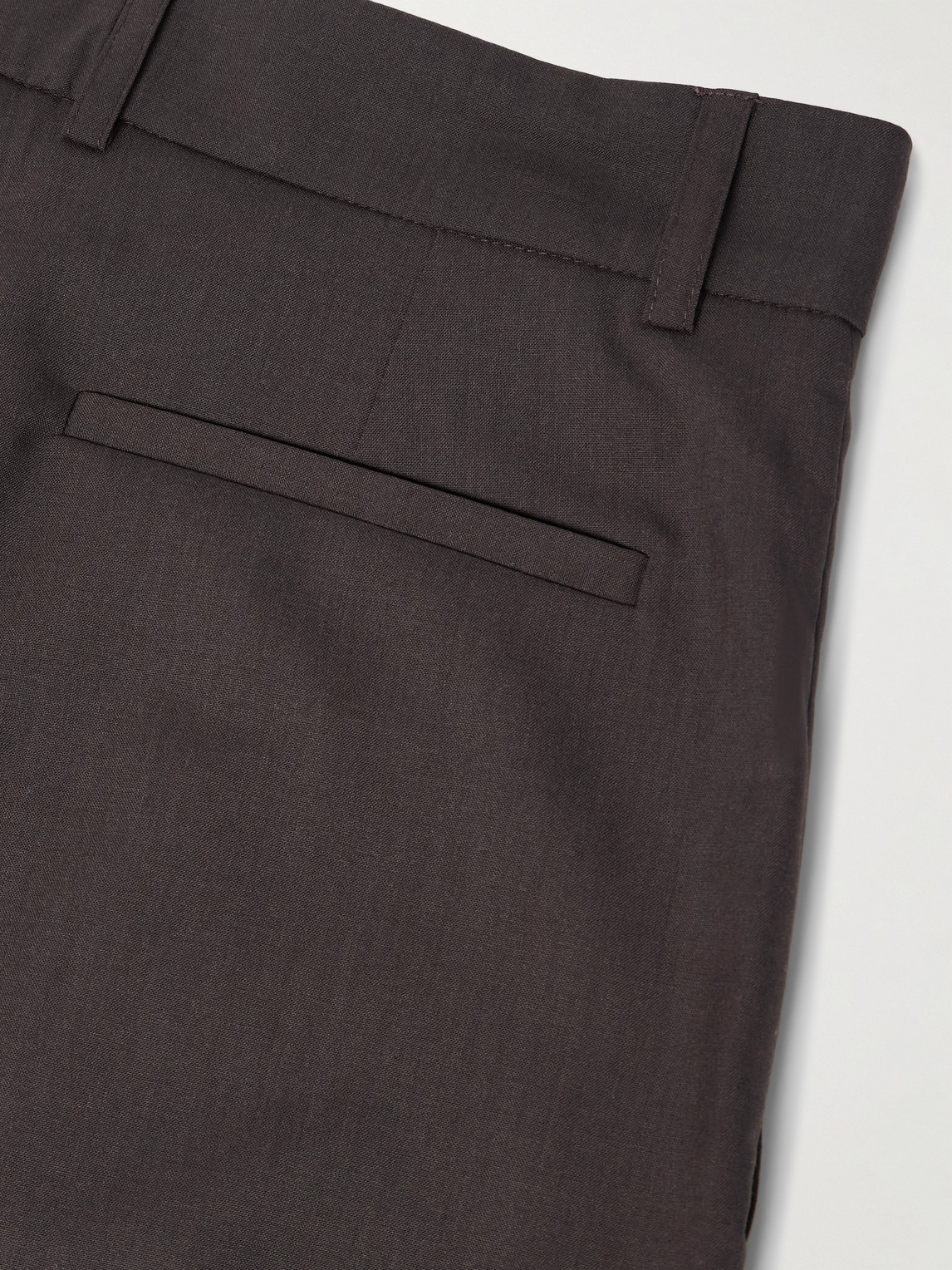 De Bonne Facture Wide-leg Pleated Super 130s Wool Trousers In Brown