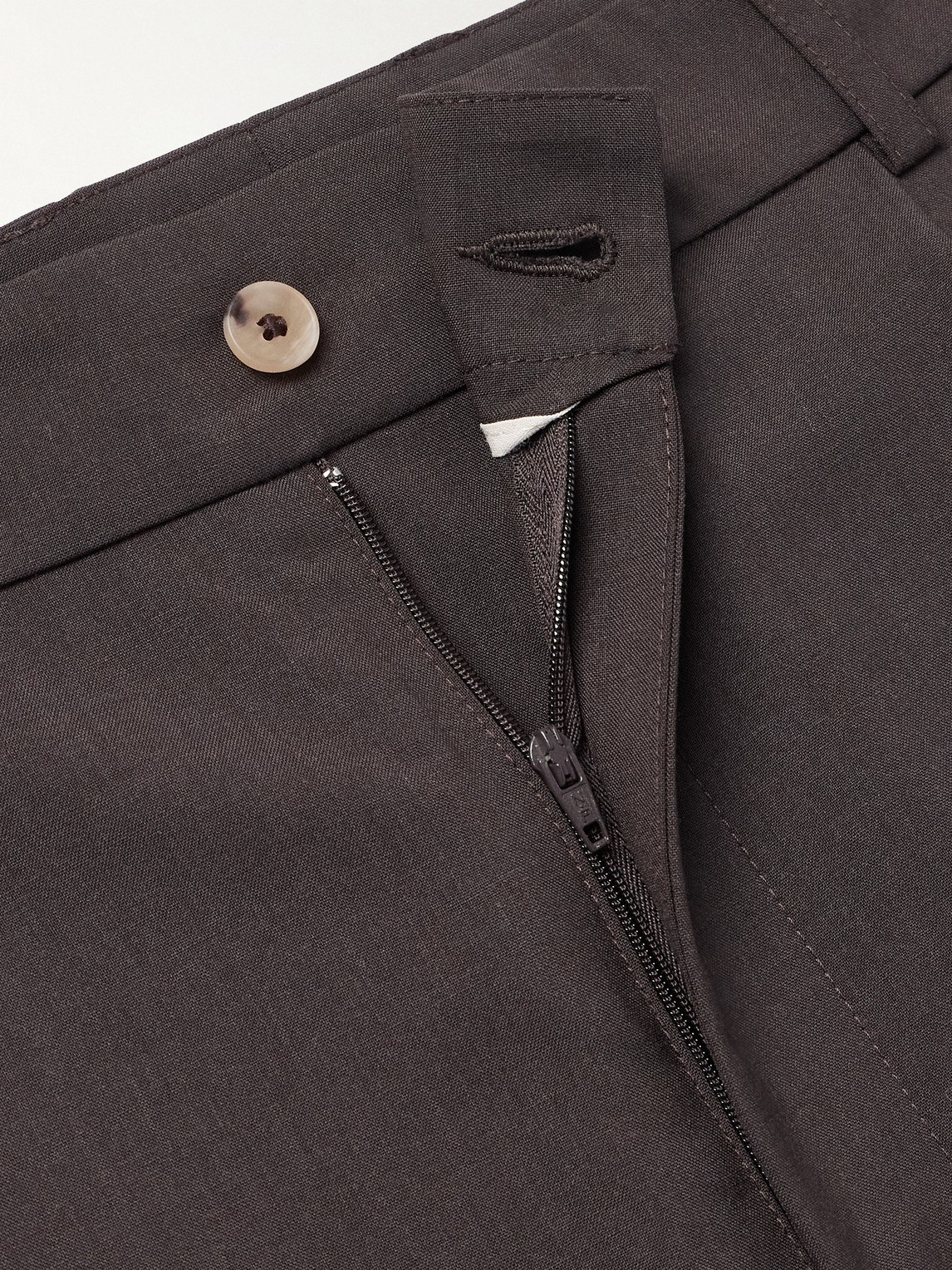 De Bonne Facture Wide-leg Pleated Super 130s Wool Trousers In Brown