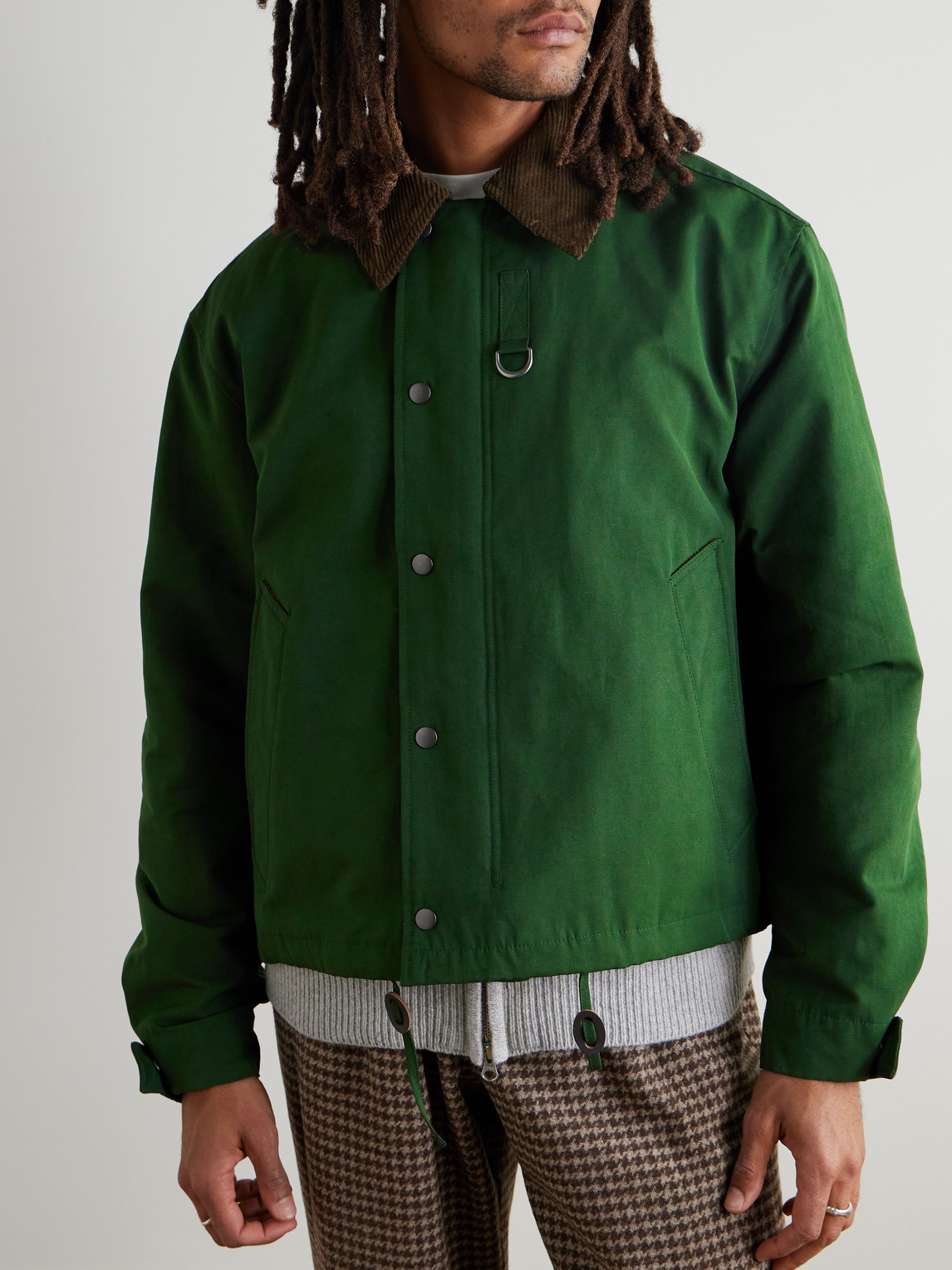 FRIZMWORKS CORDUROY-TRIMMED COTTON-BLEND JACKET