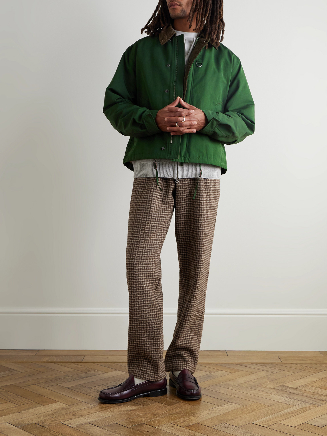 FRIZMWORKS CORDUROY-TRIMMED COTTON-BLEND JACKET