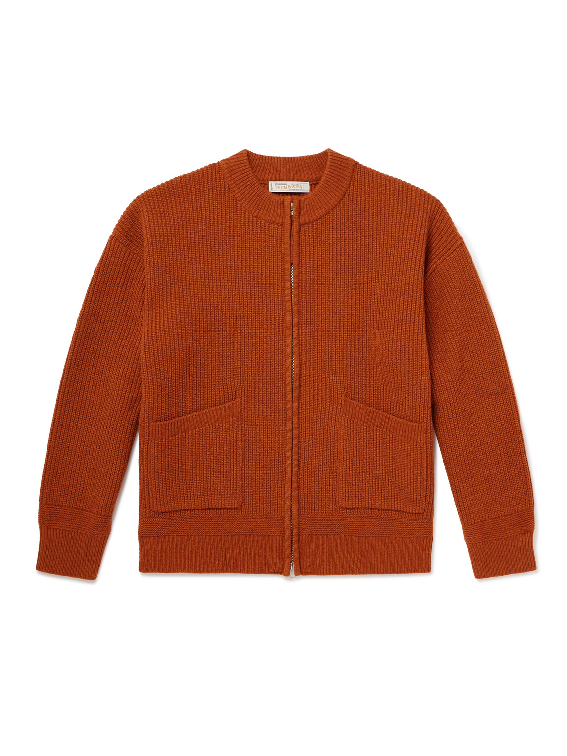 Deck Ribbed Wool-Blend Zip-Up Cardigan