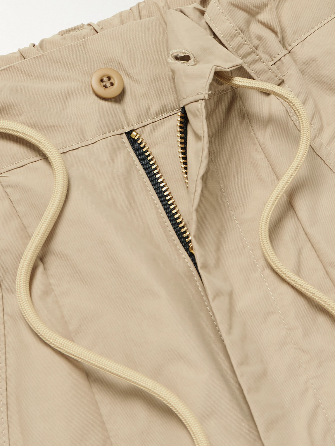 Frizmworks Balloon Barrel-leg Cotton-twill Drawstring Trousers In Neutral
