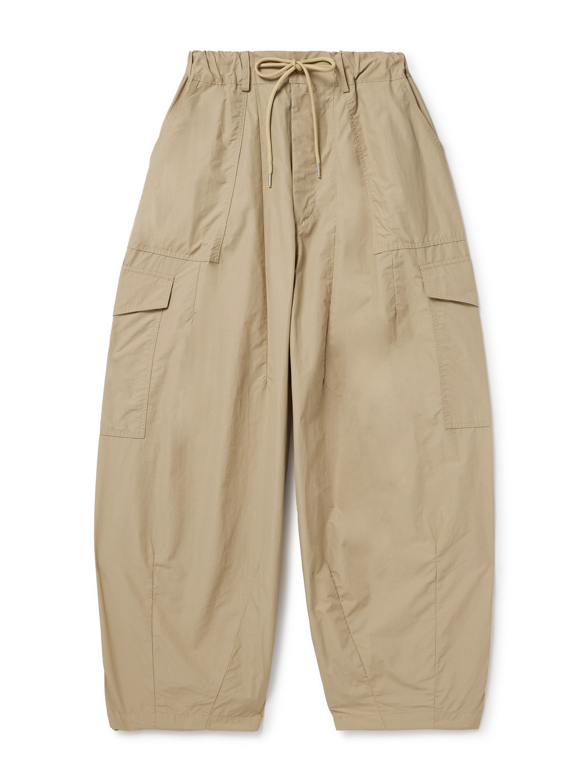 Frizmworks Balloon Barrel-leg Cotton-twill Drawstring Trousers In Neutral