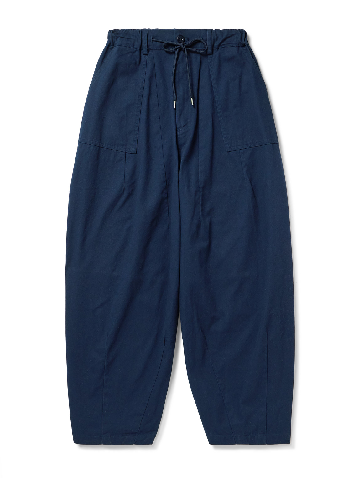 Frizmworks Balloon Barrel-leg Cotton-twill Drawstring Trousers In Blue