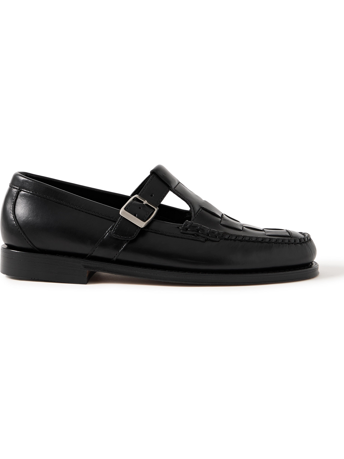 Gh Bass Weejuns Heritage Fisherman Leather Loafers In Black