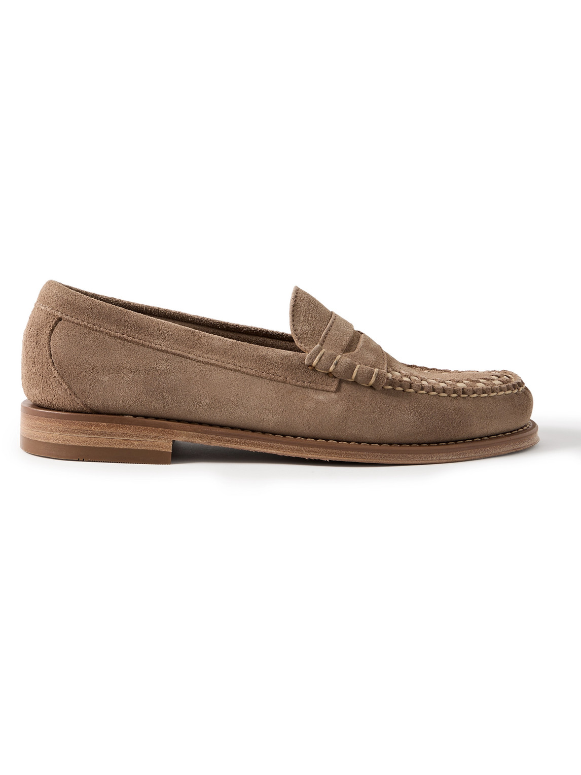 Gh Bass Weejuns Heritage Larson Woven Suede Penny Loafers In Neutrals