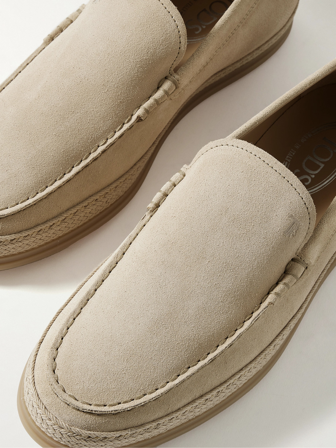Tod's Suede Loafers In Neutrals