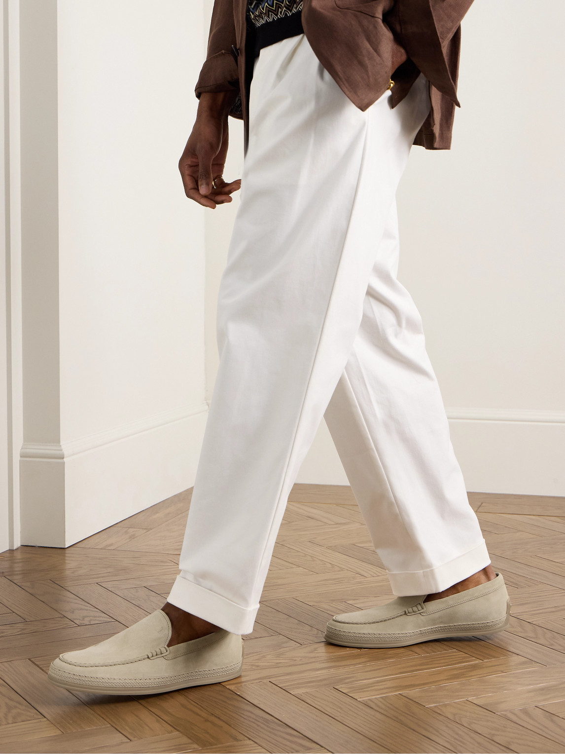 Tod's Suede Loafers In Neutrals
