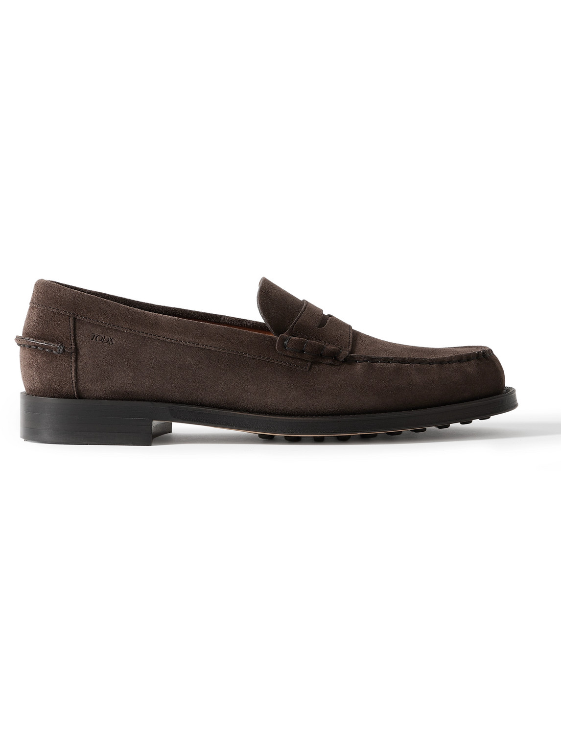Tod's Suede Penny Loafers In Brown