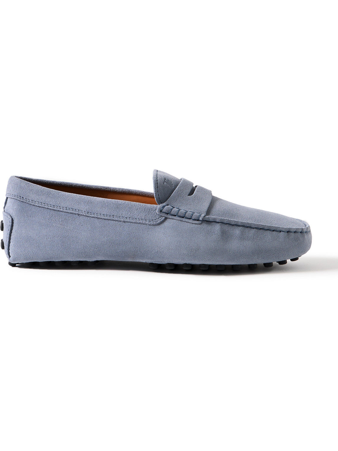 Tod's Gommino Logo-debossed Suede Driving Shoes In Blue