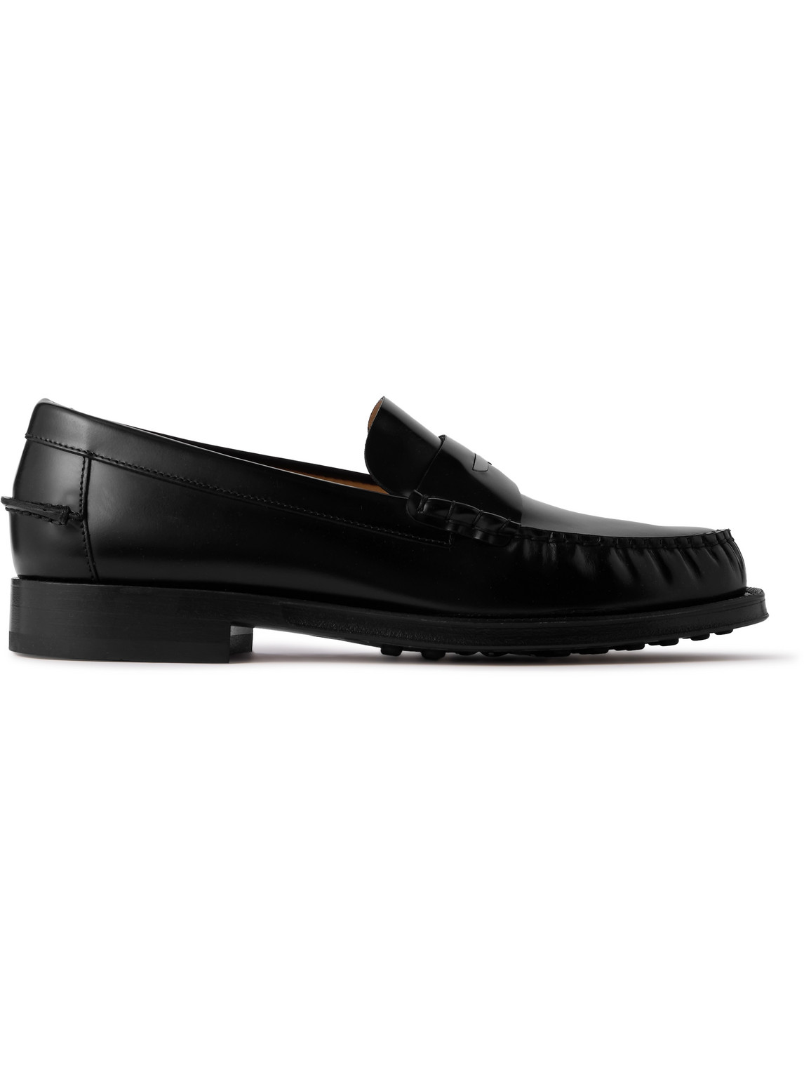 Tod's Embellished Leather Penny Loafers In Black