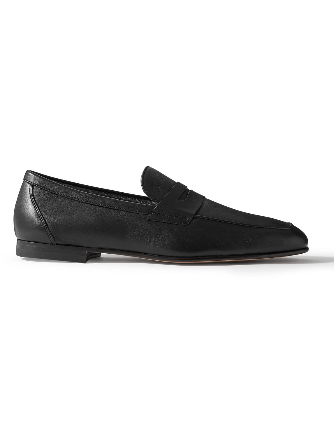 Tod's Leather Penny Loafers In Black