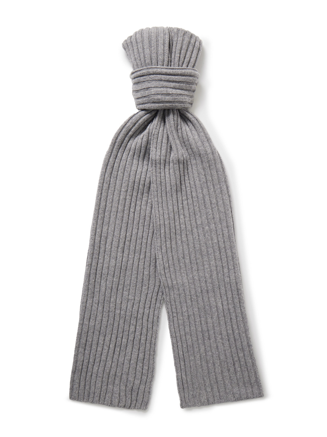 Ribbed Merino Wool and Cashmere-Blend Scarf