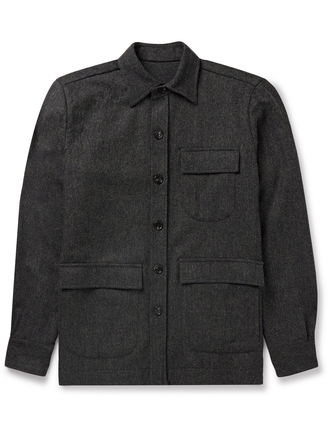 Herringbone Wool and Cashmere-Blend Jacket