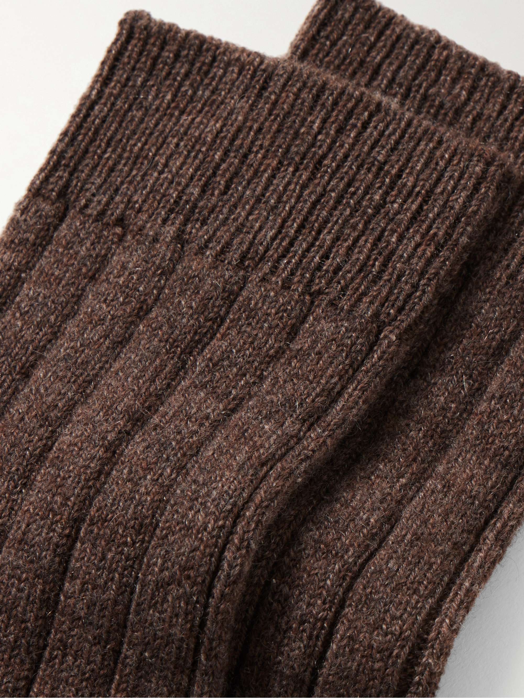 WILLIAM LOCKIE Ribbed Stretch Cashmere-Blend Socks