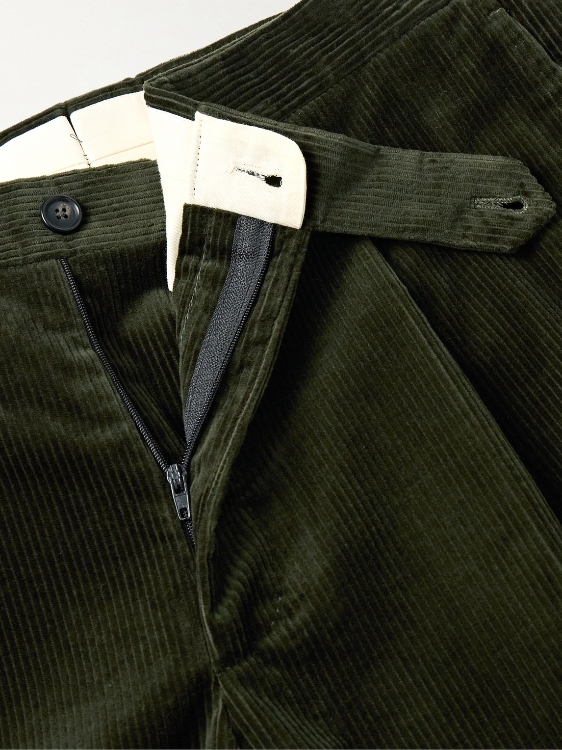 Slim-Fit Pleated Stretch-Cotton Corduroy Suit Trousers