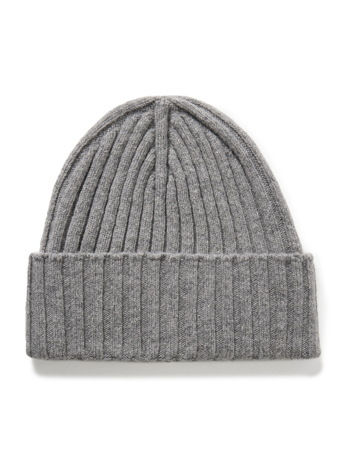 De Petrillo Ribbed Wool And Cashmere-blend Beanie In Gray