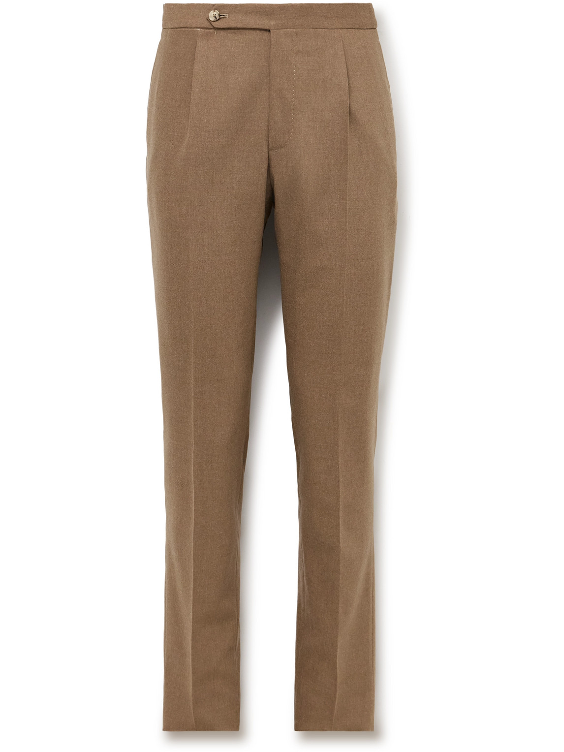 Slim-Fit Pleated Wool-Blend Suit Trousers