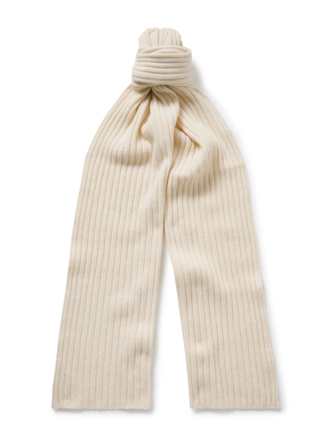 Ribbed Merino Wool and Cashmere-Blend Scarf