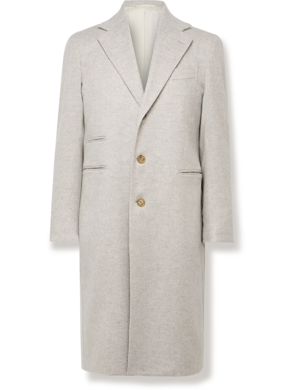 Herringbone Virgin Wool and Cashmere-Blend Overcoat