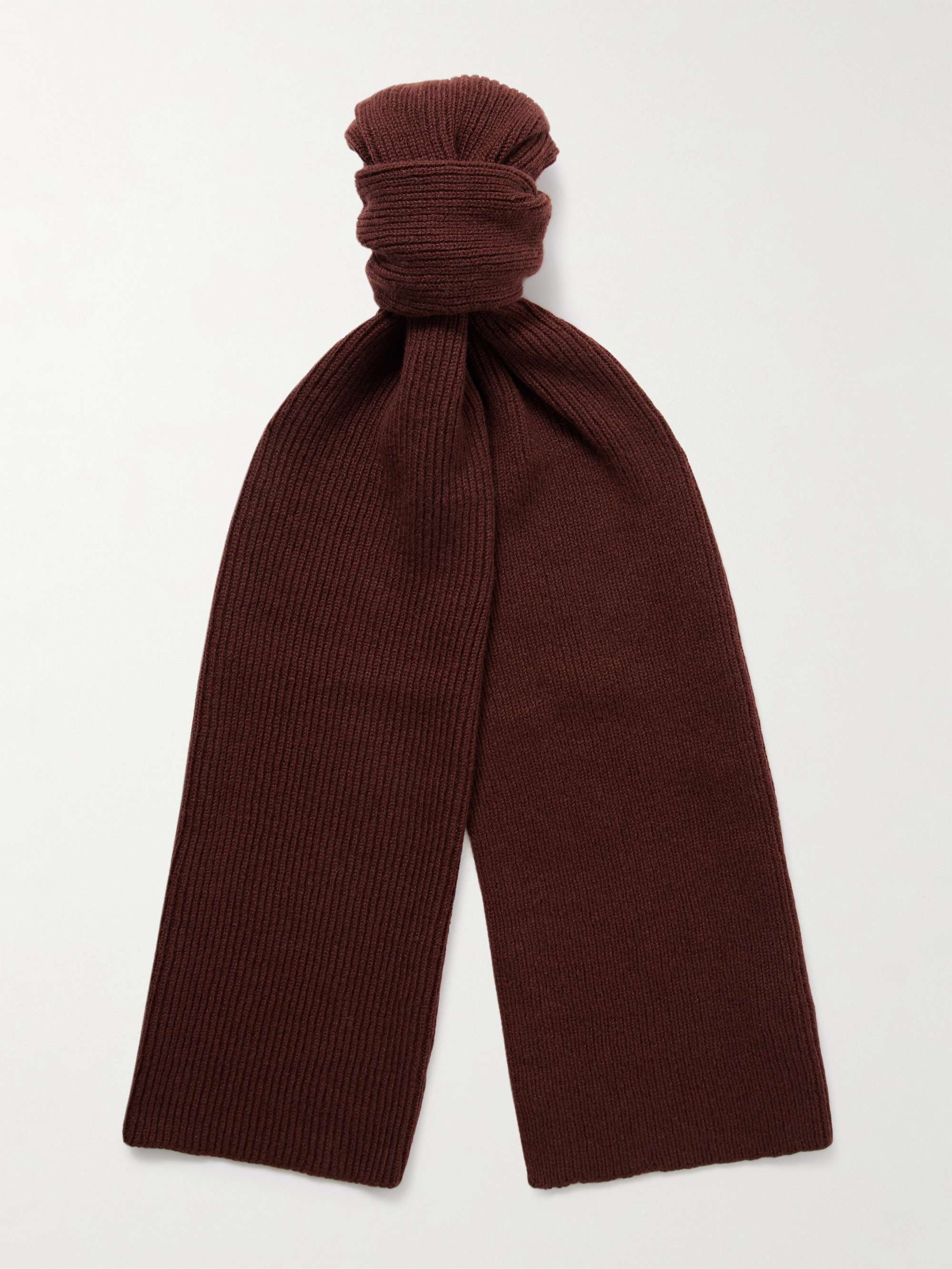 WILLIAM LOCKIE Ribbed Cashmere Scarf