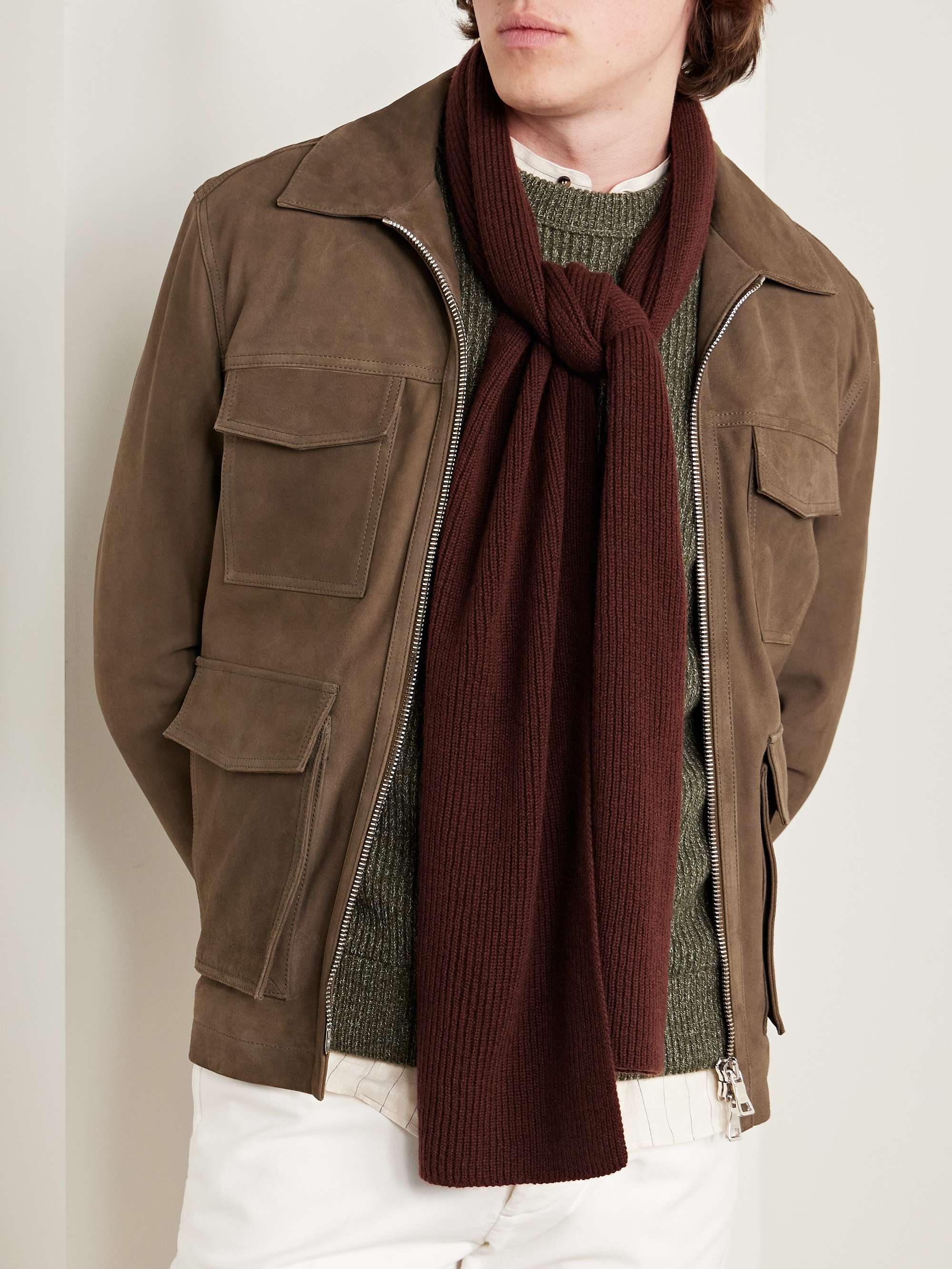 WILLIAM LOCKIE Ribbed Cashmere Scarf