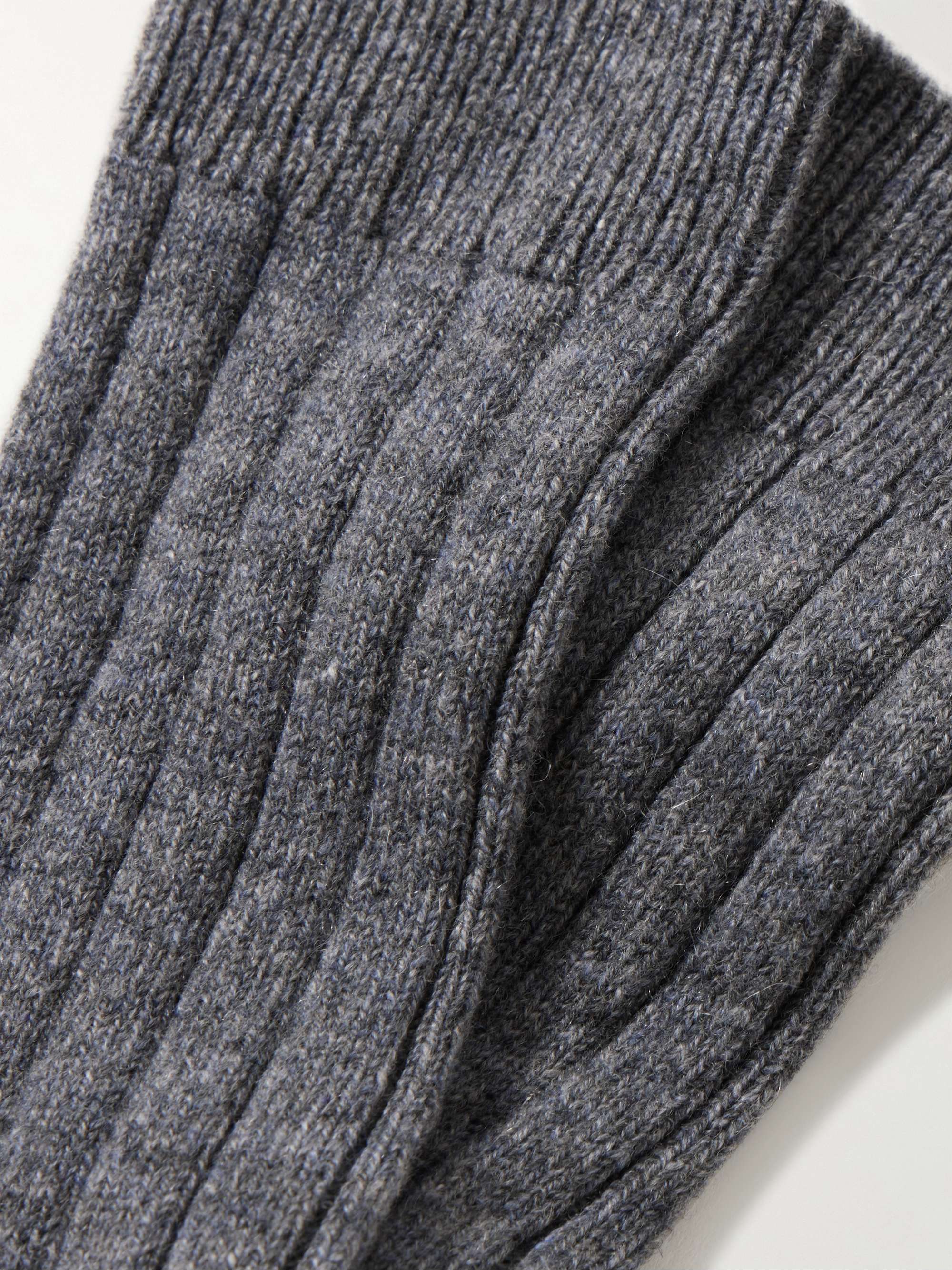 WILLIAM LOCKIE Calze in misto cashmere a coste stretch