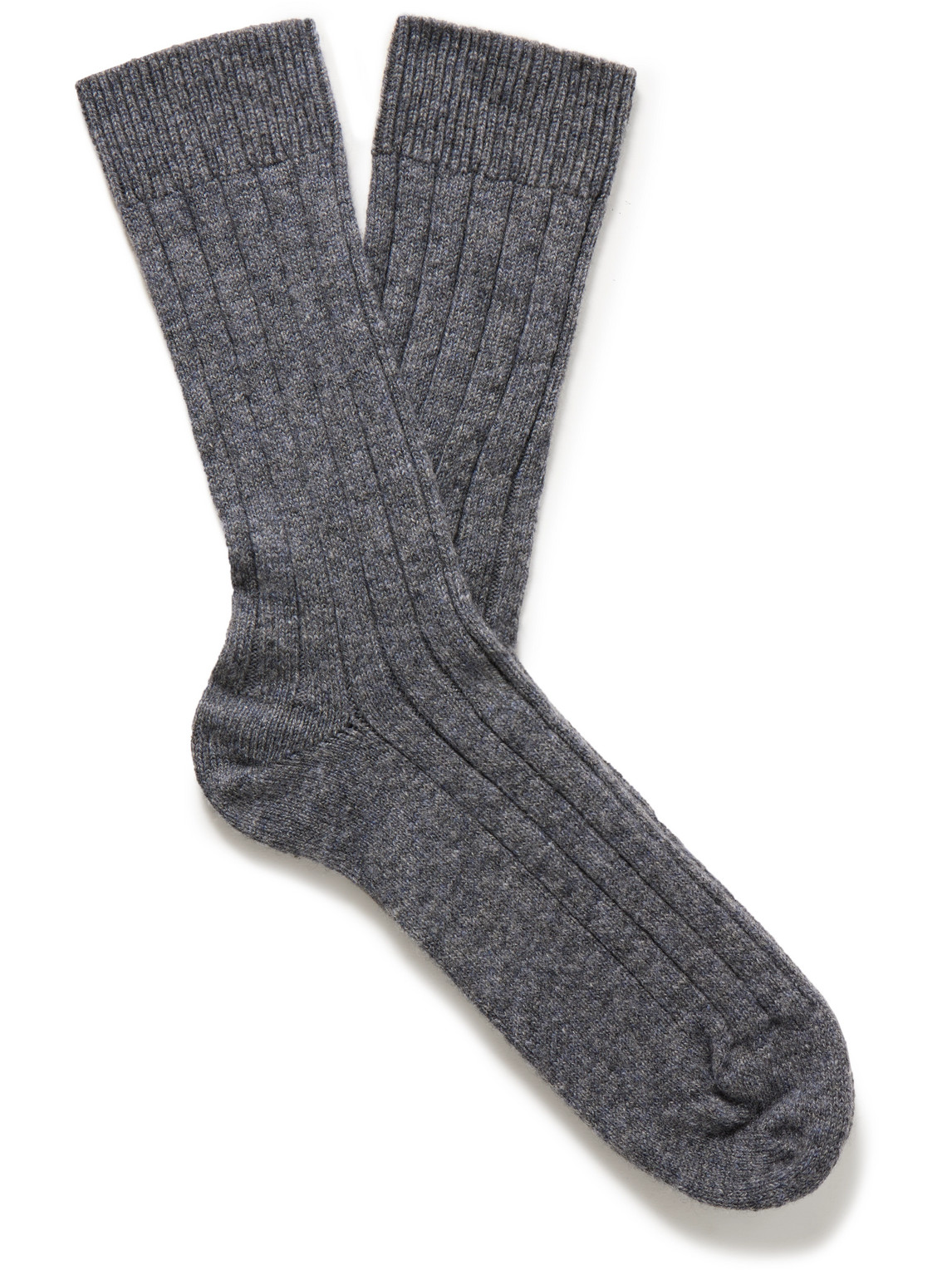 Ribbed Stretch Cashmere-Blend Socks