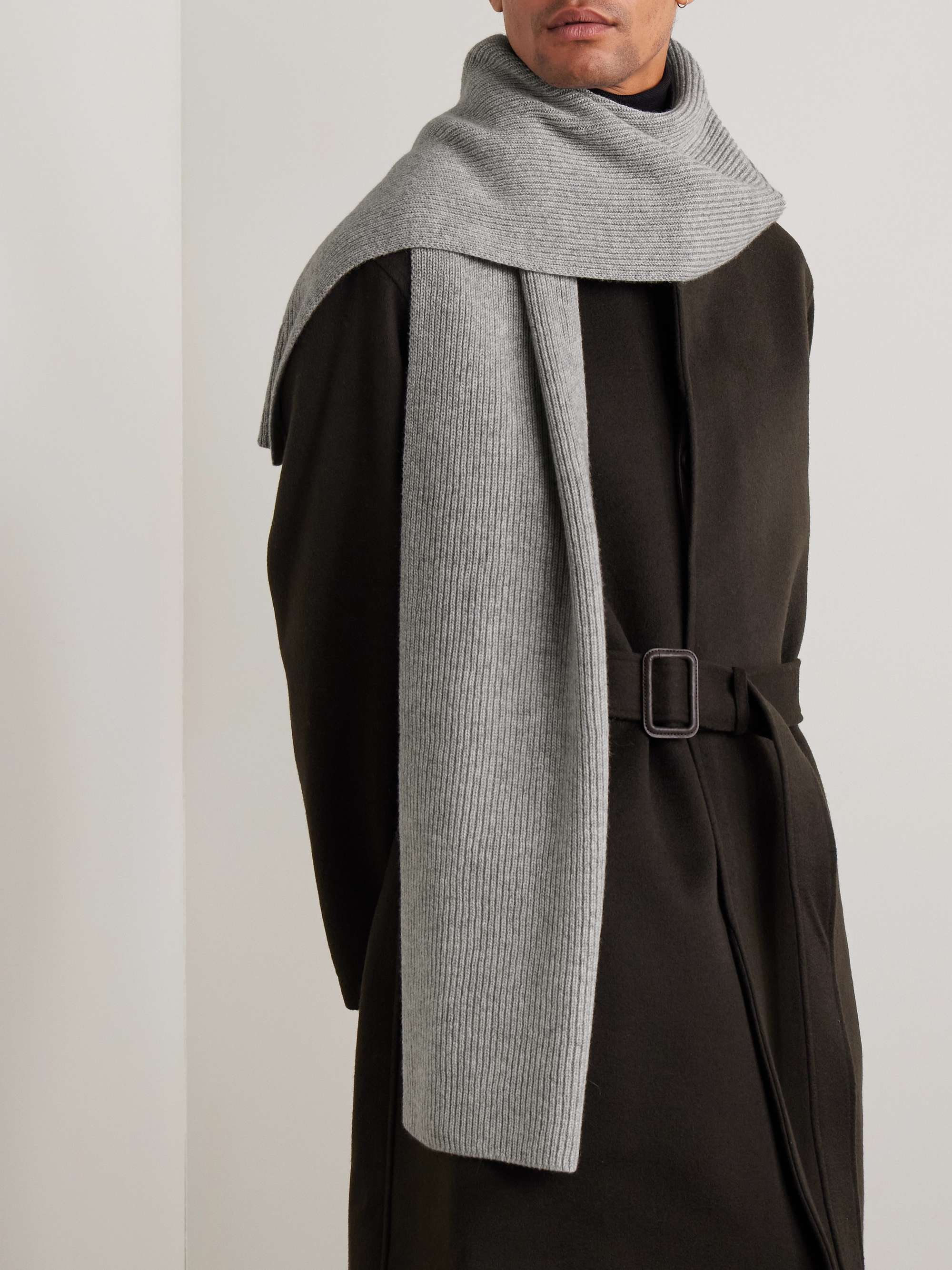 WILLIAM LOCKIE Ribbed Cashmere Scarf